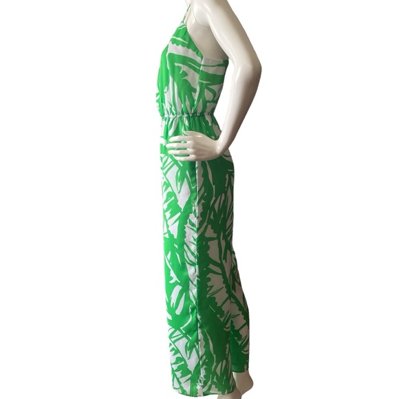 New Lilly Pulitzer Jumpsuit Women Green White Tropical Fully Lined With PocketXS - Picture 8 of 16